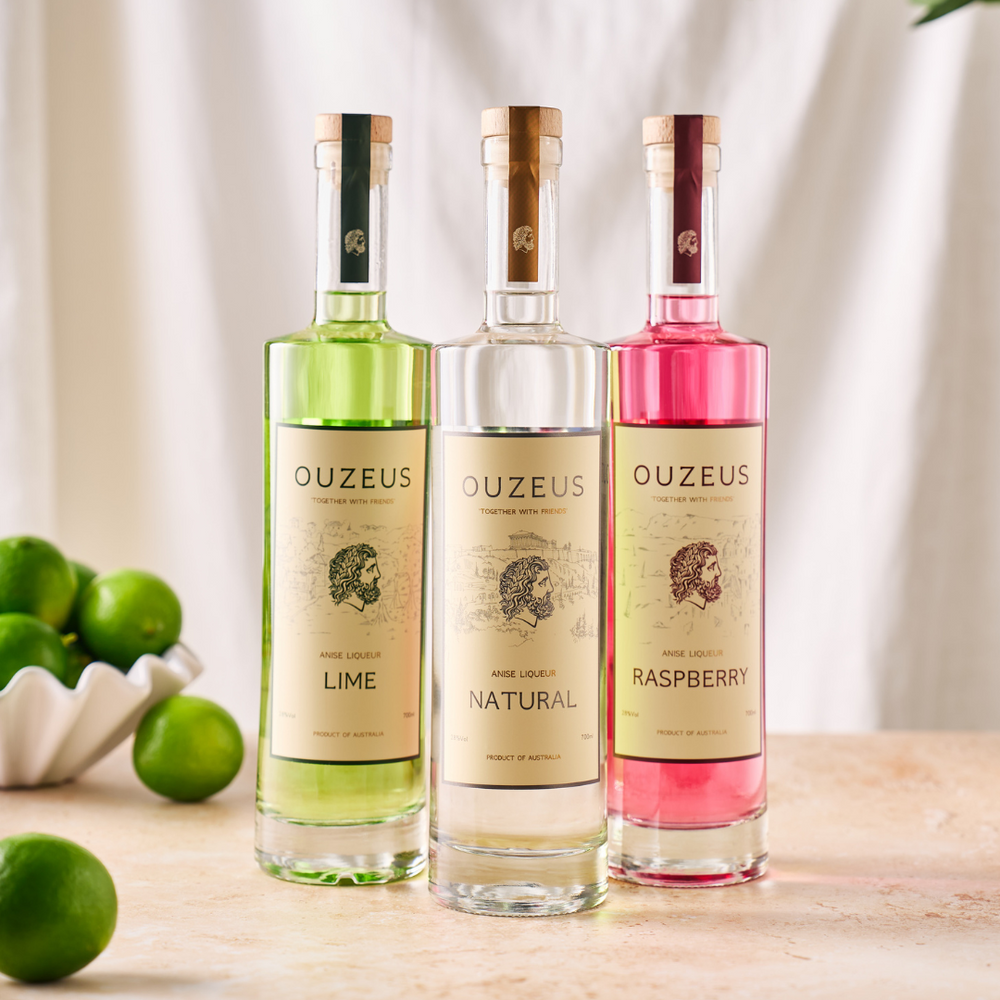 Ouzeus Natural | Ouzeus Lime | Ouzeus Raspberry – Trio Pack